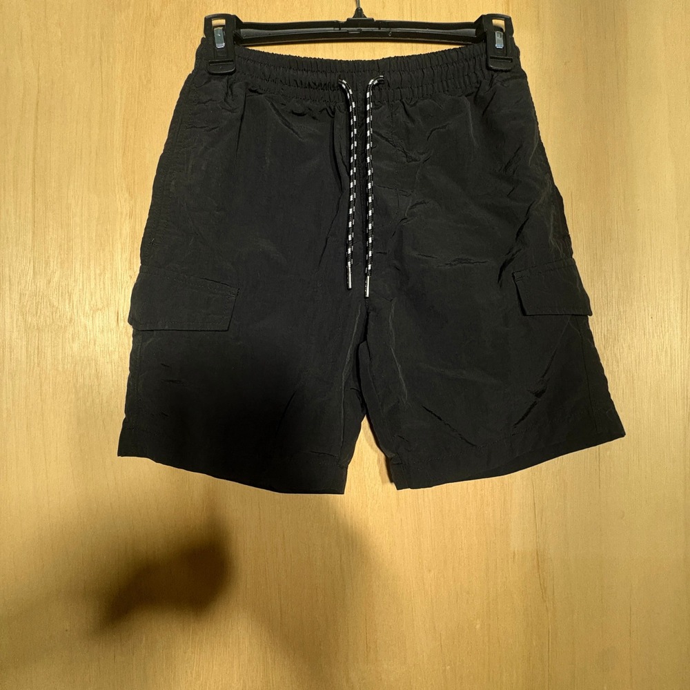 Original Use Kids Black Cargo Shorts Elastic Waist Drawstring Size XS